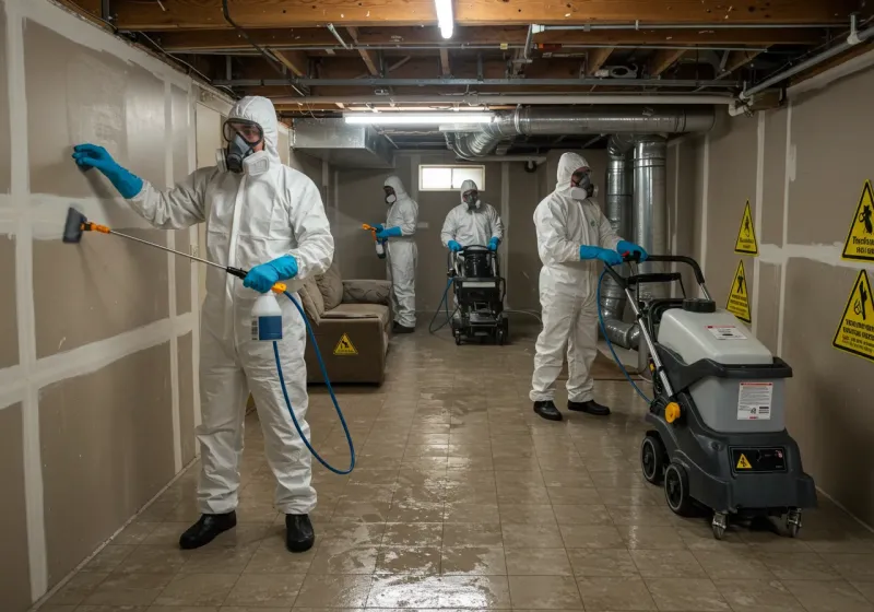 Basement Moisture Removal and Structural Drying process in Otsego, MI